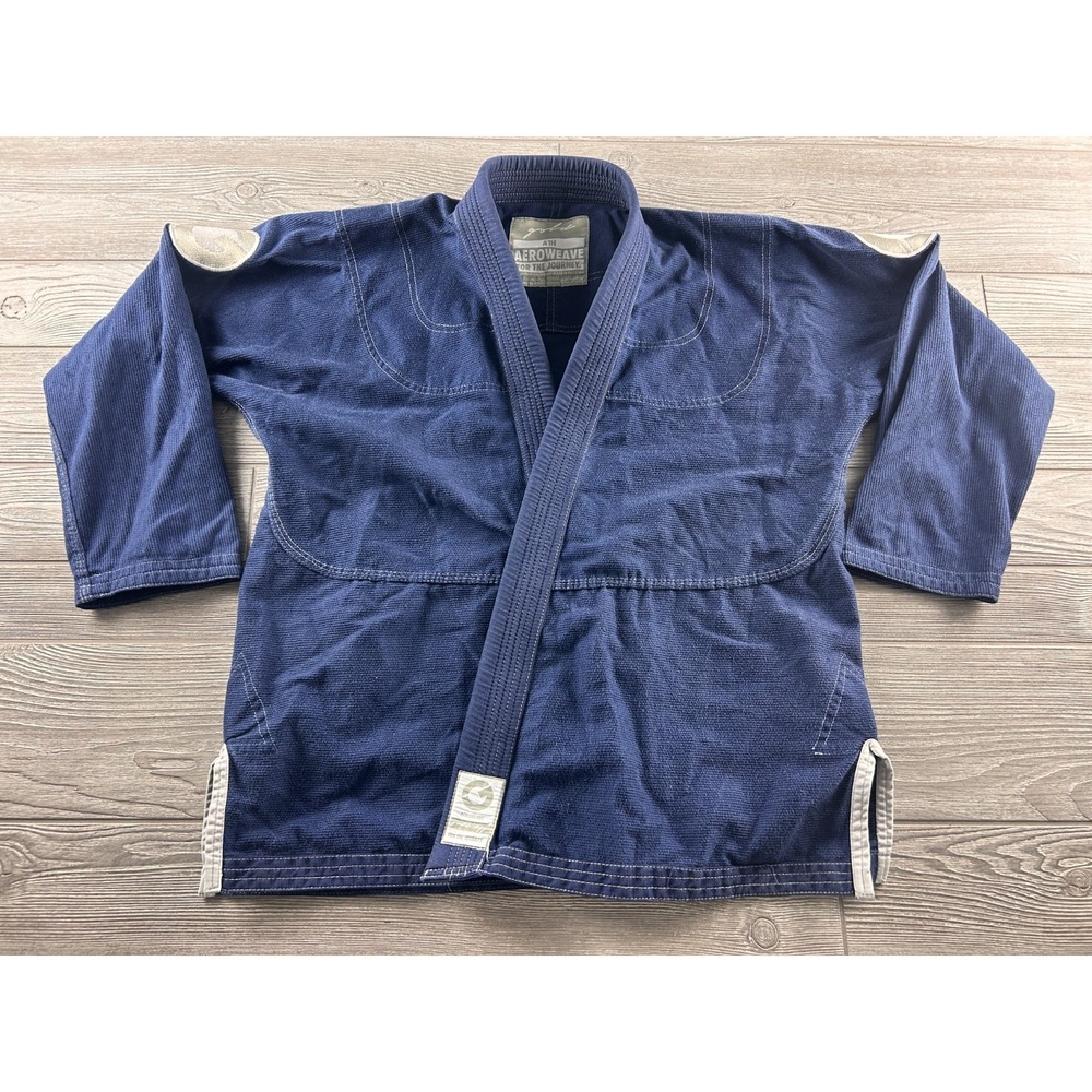 Gold BJJ Aeroweave Gi Jacket Adult A1H Blue Cotton MMA Jiu Jitsu